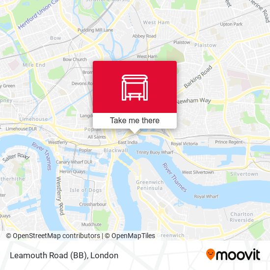Leamouth Road (BB) map