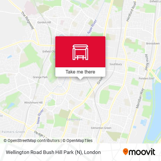 Wellington Road Bush Hill Park (N) map