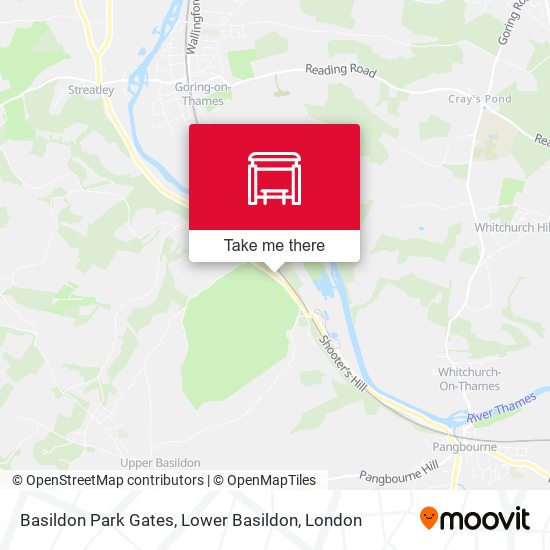 Basildon Park Gates, Lower Basildon map