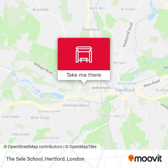 The Sele School, Hertford map