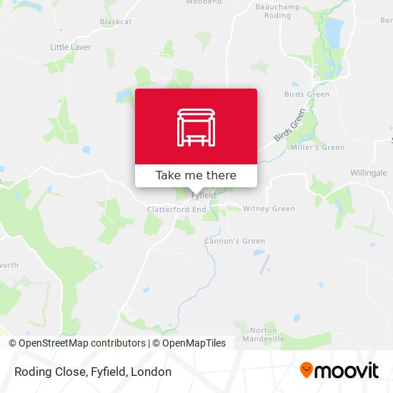 Roding Close, Fyfield map