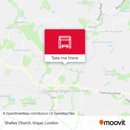Shelley Church, Ongar map