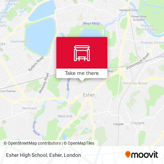 Esher High School, Esher map