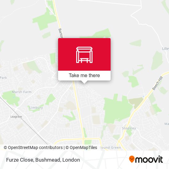 Furze Close, Bushmead map
