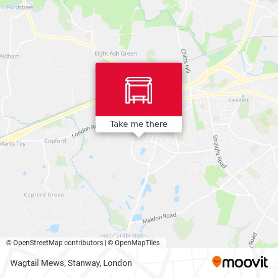 Wagtail Mews, Stanway map