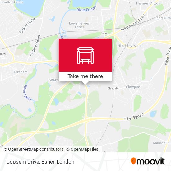 Copsem Drive, Esher map