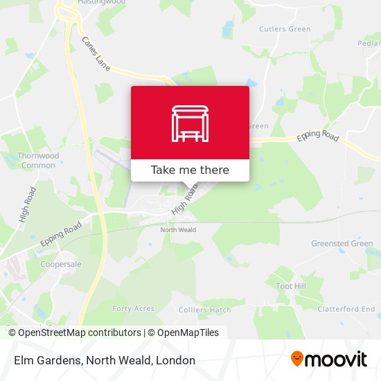 Elm Gardens, North Weald map