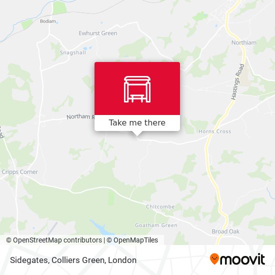 Sidegates, Colliers Green map
