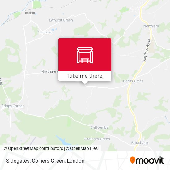Sidegates, Colliers Green map