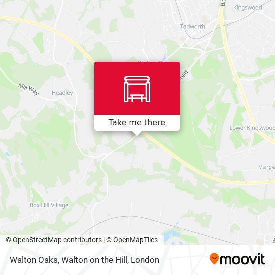 Walton Oaks, Walton on the Hill map