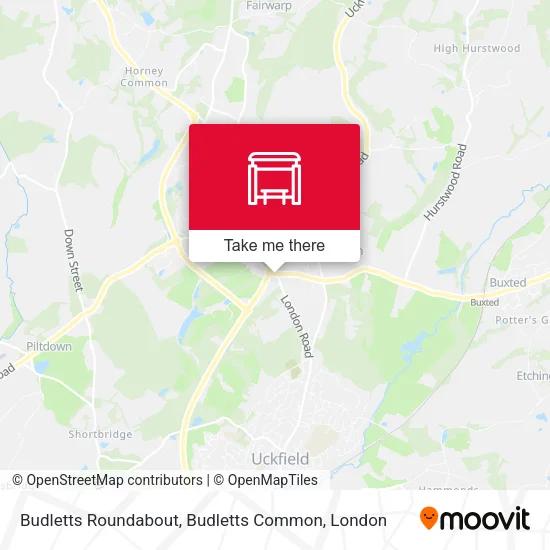 Budletts Roundabout, Budletts Common map