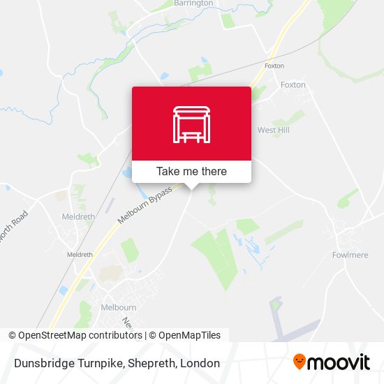Dunsbridge Turnpike, Shepreth map