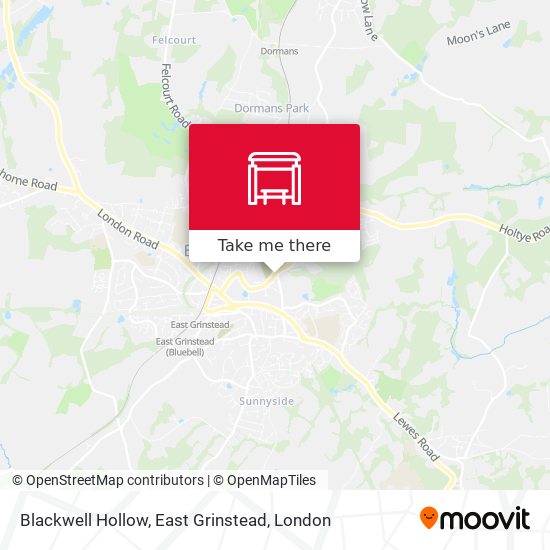 Blackwell Hollow, East Grinstead map