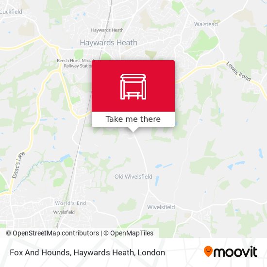 Fox And Hounds, Haywards Heath map