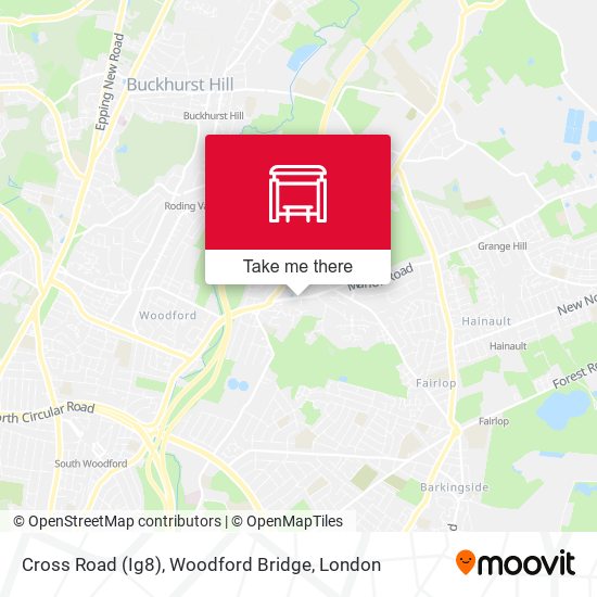 Cross Road (Ig8), Woodford Bridge map