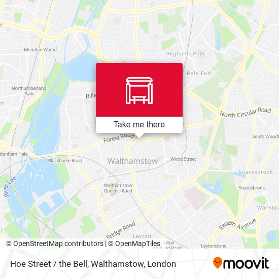 Hoe Street / the Bell, Walthamstow map