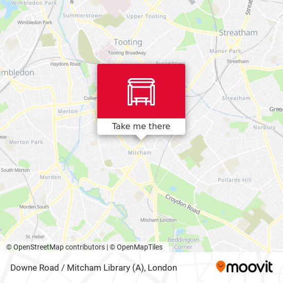 Downe Road / Mitcham Library (A) map