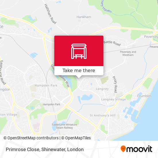 Primrose Close, Shinewater map