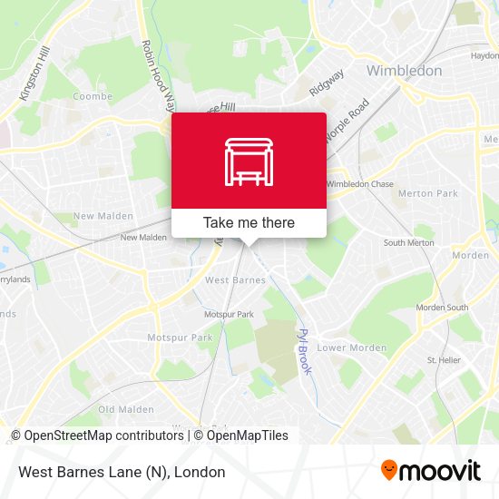 West Barnes Lane (N) map
