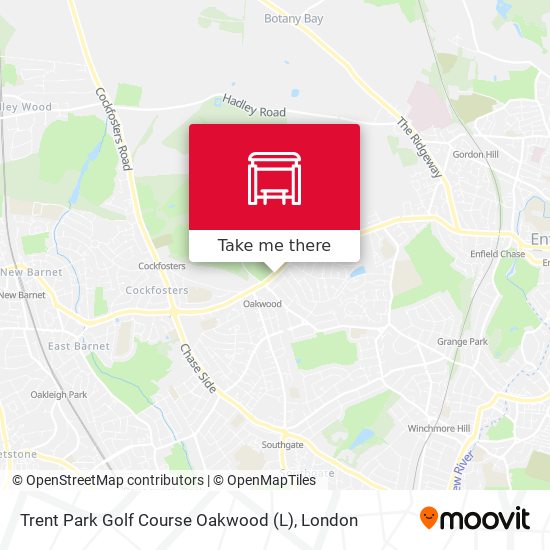 Trent Park Golf Course Oakwood (L) map