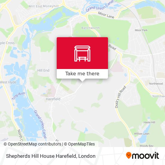 Shepherds Hill House Harefield map