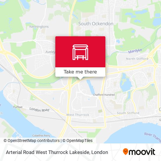 Arterial Road West Thurrock Lakeside map