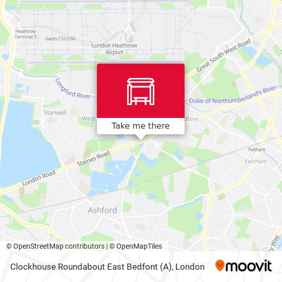 Clockhouse Roundabout East Bedfont (A) map