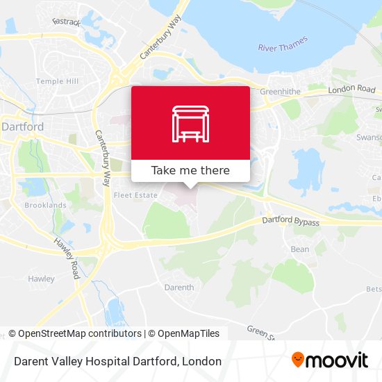 Darent Valley Hospital Dartford map