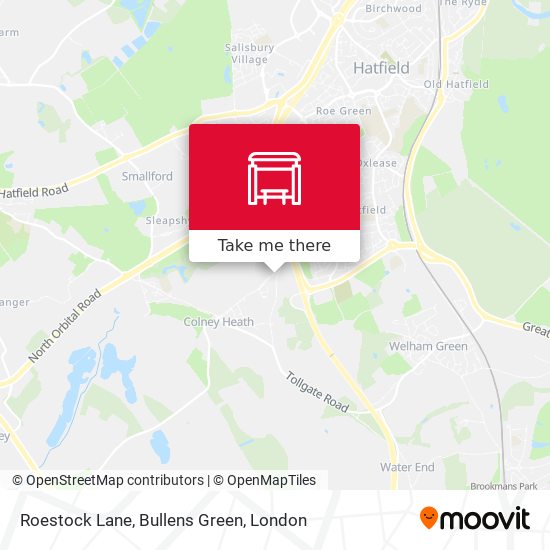 Roestock Lane, Bullens Green map
