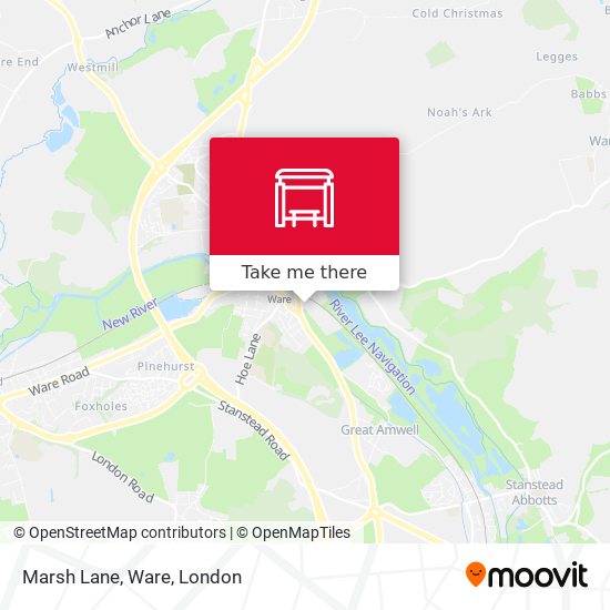 Marsh Lane, Ware map
