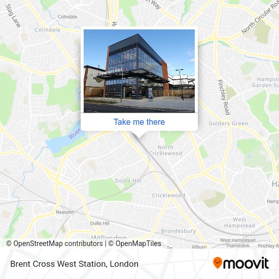 Brent Cross West Station map