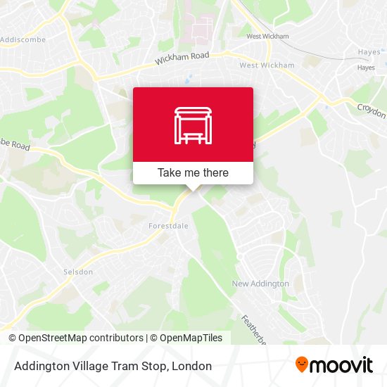 Addington Village Tram Stop map