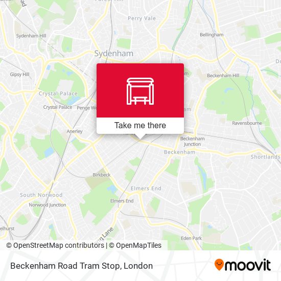 Beckenham Road Tram Stop map