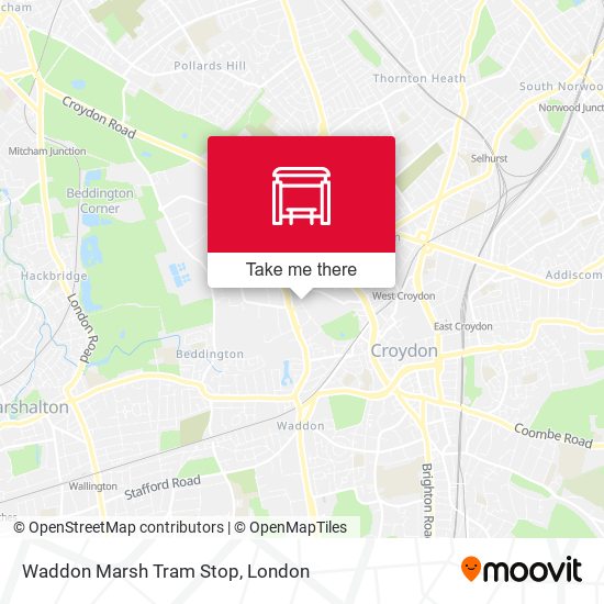 Waddon Marsh Tram Stop map