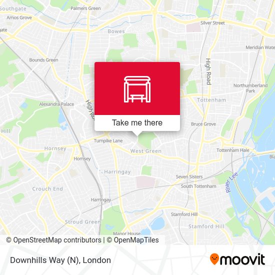 Downhills Way (N) map