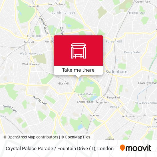 Crystal Palace Parade / Fountain Drive (T) map