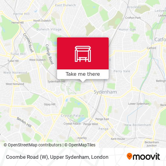 Coombe Road (W), Upper Sydenham map