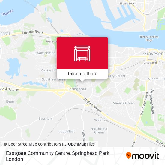 Eastgate Community Centre, Springhead Park map