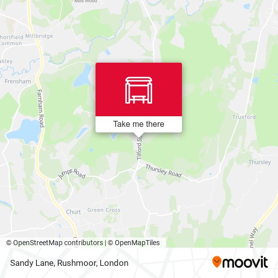 Sandy Lane, Rushmoor map