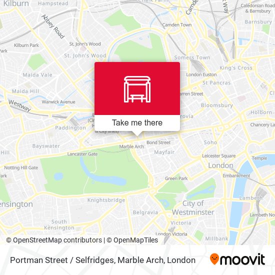 Portman Street / Selfridges, Marble Arch map