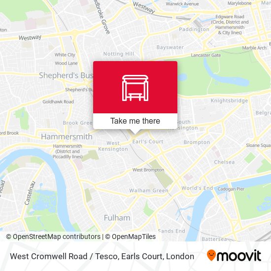 West Cromwell Road / Tesco, Earls Court map