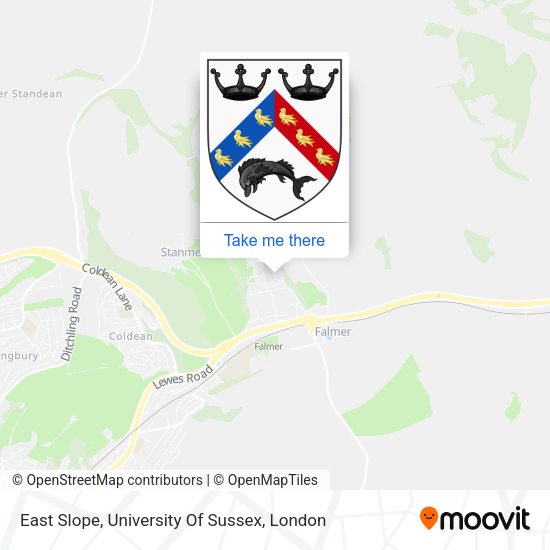 East Slope, University Of Sussex map