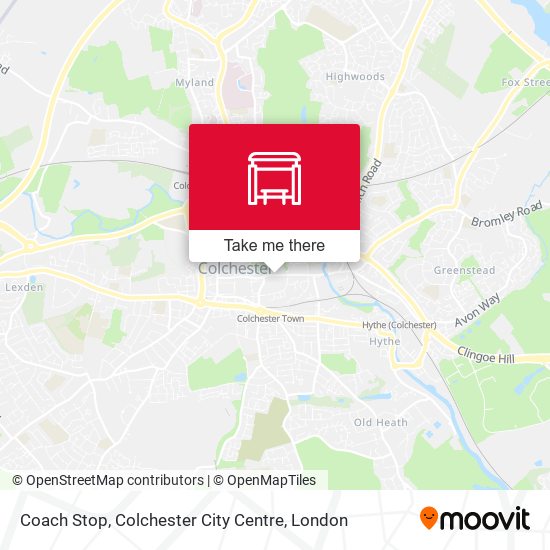 Coach Stop, Colchester City Centre map