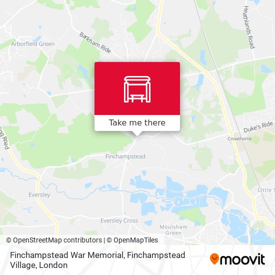 Finchampstead War Memorial, Finchampstead Village map