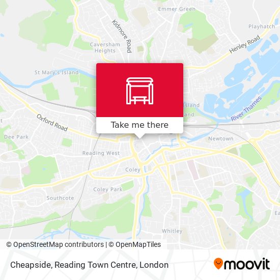 Reading Town Centre Map How To Get To Cheapside, Reading Town Centre By Bus Or Train?