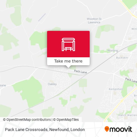 Pack Lane Crossroads, Newfound map
