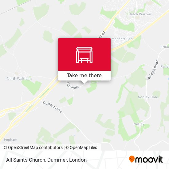 All Saints Church, Dummer map