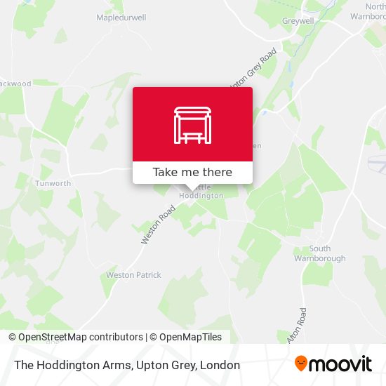 The Hoddington Arms, Upton Grey map