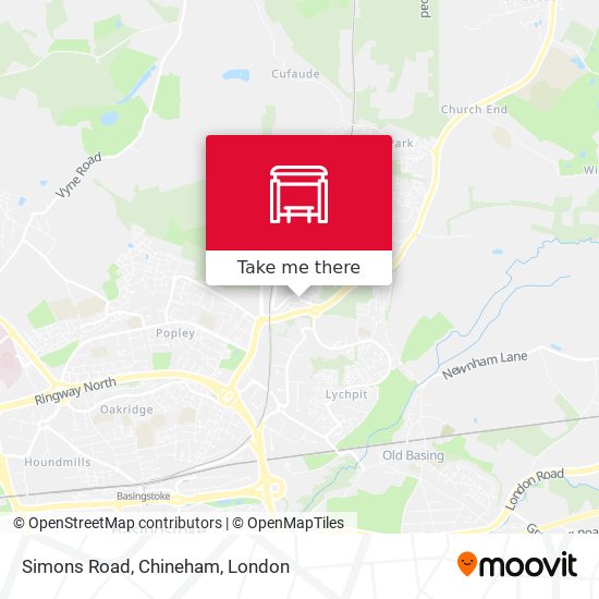 Simons Road, Chineham map