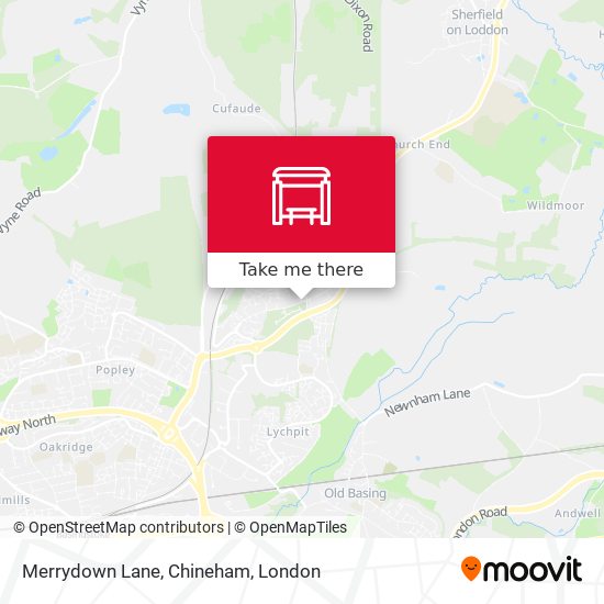 Merrydown Lane, Chineham map
